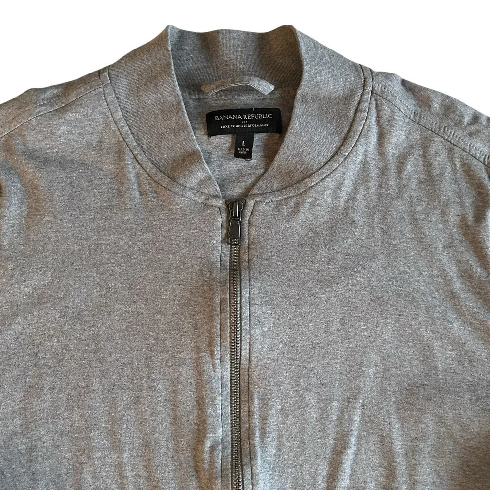 Banana Republic Men's Size L Luxe Touch Performance Gray 100% Cotton Sweatshirt‎